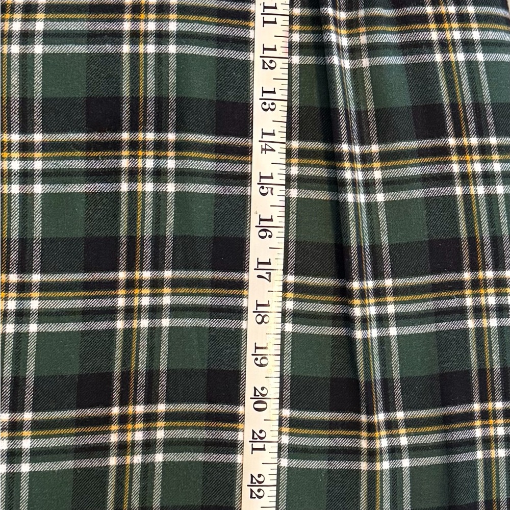 KingSize Plaid Flannel Shirt - Green and Yellow - Picture 7 of 8